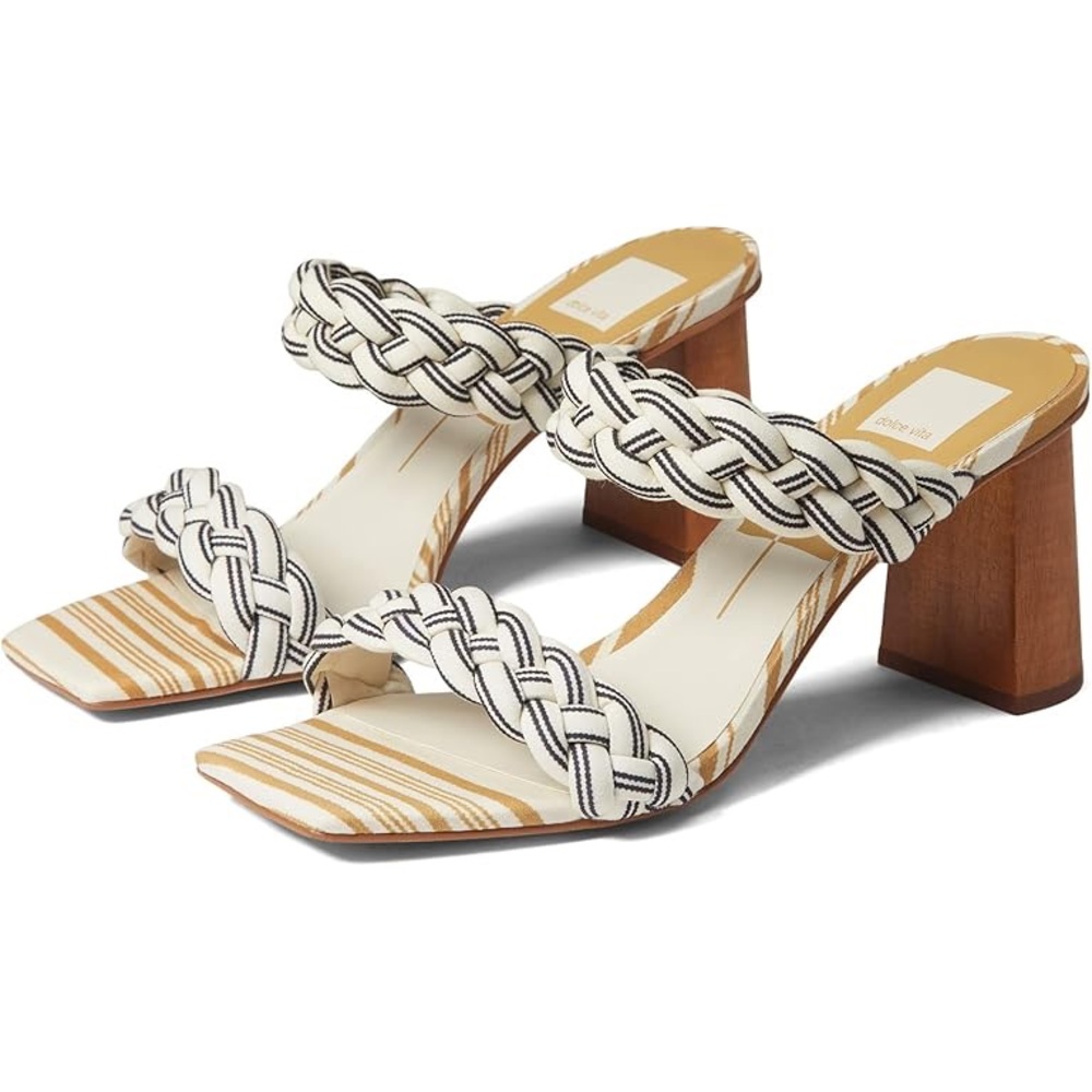 NIB Dolce Vita Paily Braided Black and White Sandal NEW IN BOX Size 6